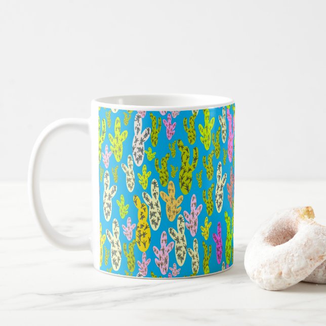 Pastel Cacti mug (With Donut)
