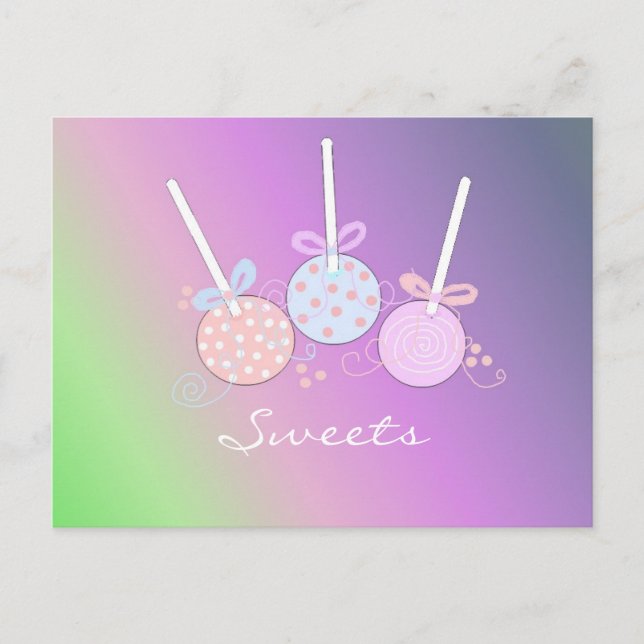 Pastel Cake Pops Postcard (Front)
