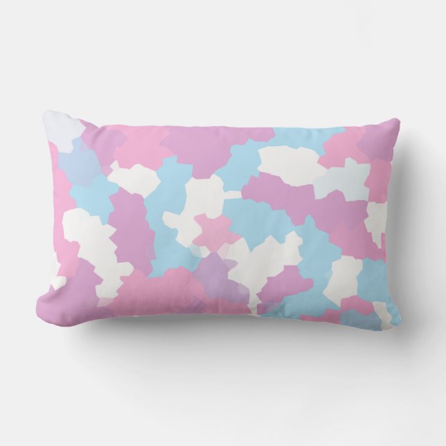 Pastel Camouflage Abstract Art Pattern  Lumbar Cushion (Front)