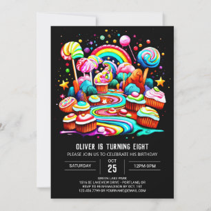 Pastel Candy Celebration Birthday Invitation