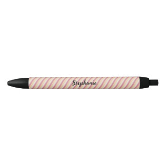 Pastel candy colours diagonal stripes monogram black ink pen