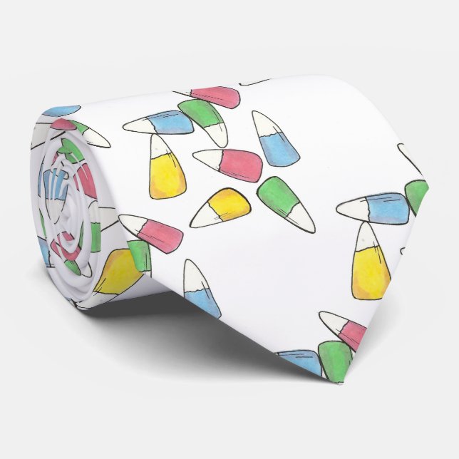 Pastel Candy Corn Easter Basket Candies Tie (Rolled)