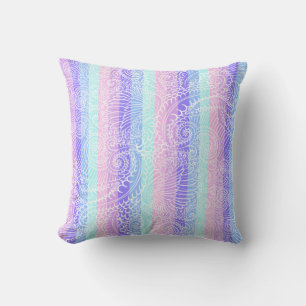 Pastel Candy Swirls Striped Soft Fantasy Pattern Cushion