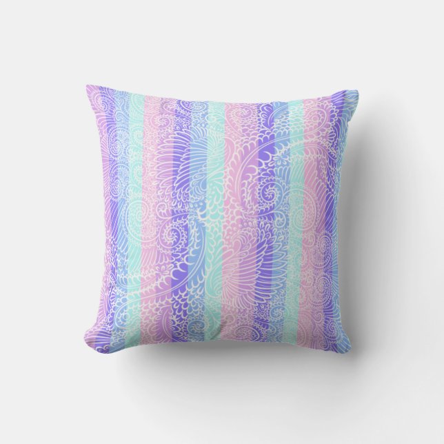 Pastel Candy Swirls | Striped Soft Fantasy Pattern Cushion (Front)