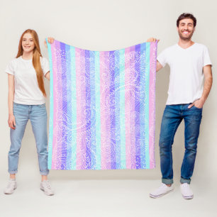 Pastel Candy Swirls   Striped Soft Fantasy Pattern Fleece Blanket