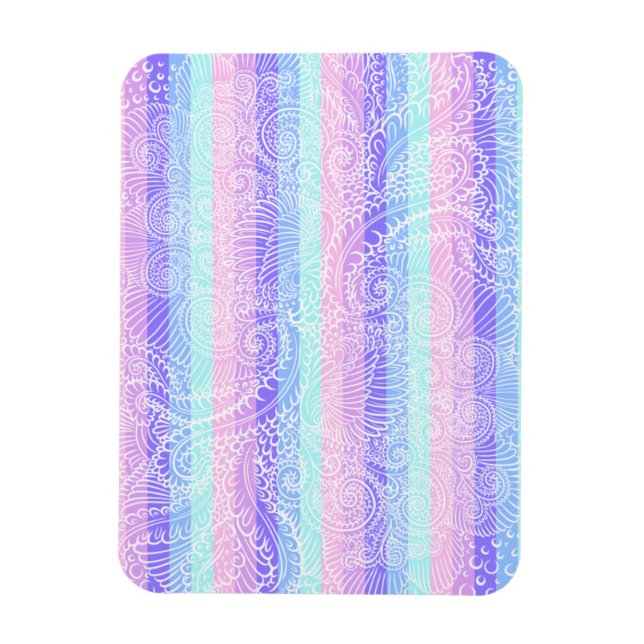 Pastel Candy Swirls | Striped Soft Fantasy Pattern Magnet (Vertical)