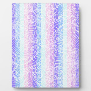 Pastel Candy Swirls   Striped Soft Fantasy Pattern Plaque