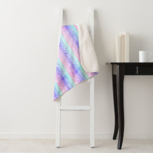 Pastel Candy Swirls   Striped Soft Fantasy Pattern Sherpa Blanket