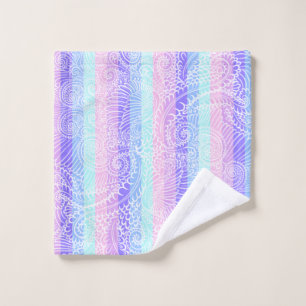 Pastel Candy Swirls   Striped Soft Fantasy Pattern Wash Cloth