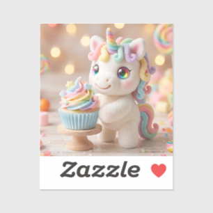 Pastel Candy Unicorn with Rainbow Cupcake