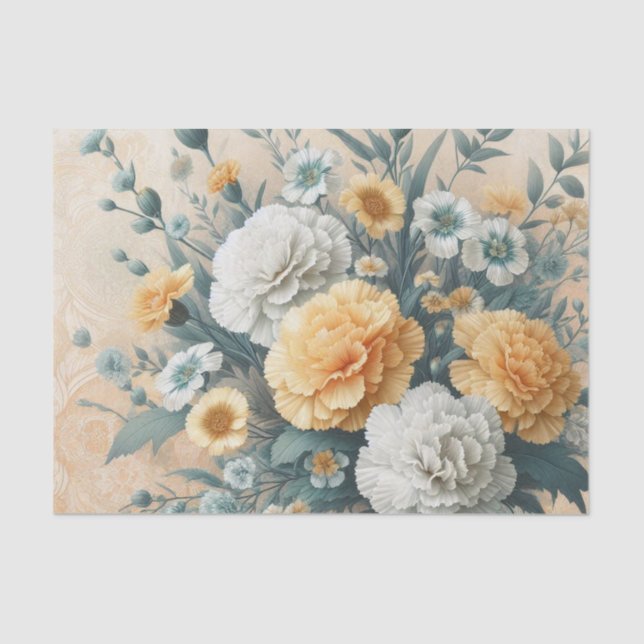 Pastel Carnations Tissue Paper (Front)