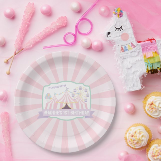 Pastel Carnival Birthday Paper Plate (Party)