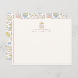 Pastel Carousel Nursery Note Card