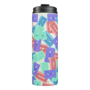 Pastel Cassette Tapes - 90s Aesthetic Music Thermal Tumbler