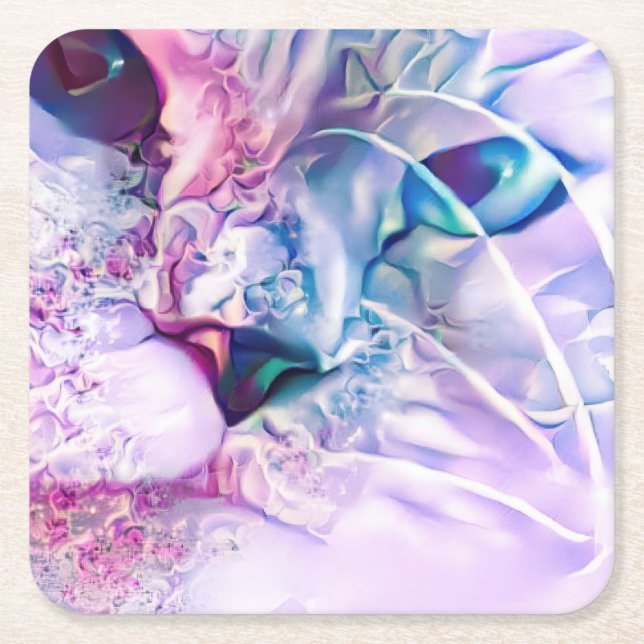 Pastel Cat Dreamscape  Square Paper Coaster (Front)