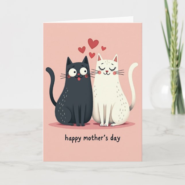 Pastel Cat Mothers Day Card (Front)