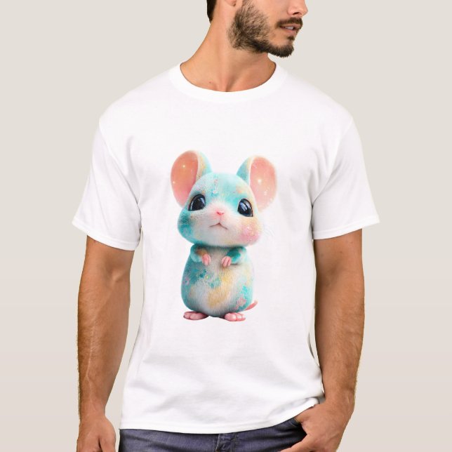 Pastel Celestial Galaxy Mouse Men T-Shirt (Front)