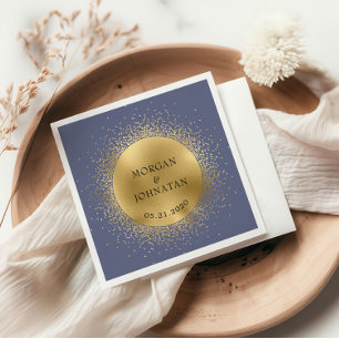 Pastel Celestial Gold Moon Wedding Napkins