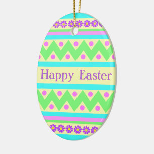 Pastel Ceramic Easter Egg Ornament
