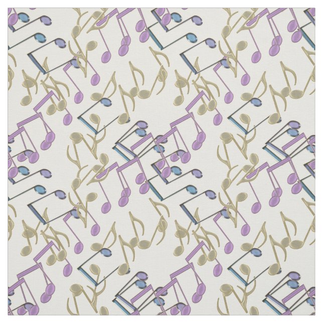 Pastel Chain Link Music Notes Pattern Fabric (Swatch)