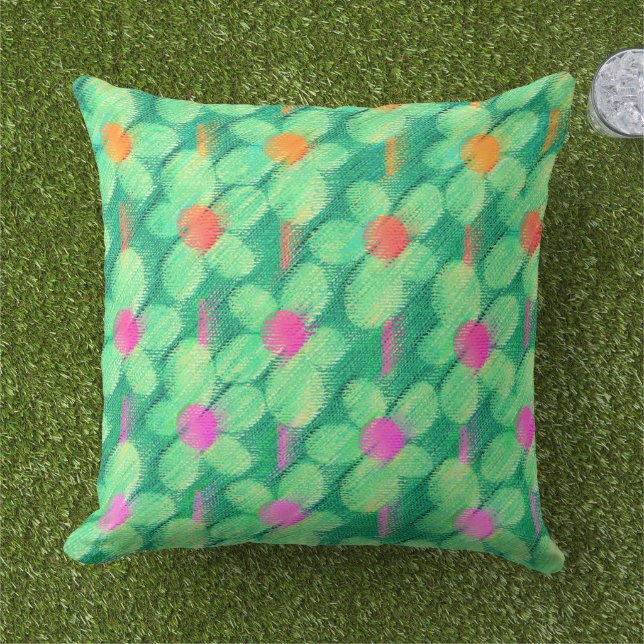 Pastel Chalk Floral  Cushion (Grass)