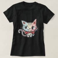 Pastel Chalk Kitten Polka Dot Bow Art