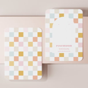 Pastel Checkered Earring Display Card