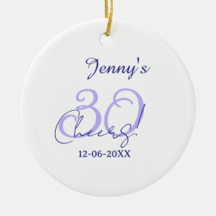 Pastel cheers 30th birthday purple elegant name da ceramic tree decoration