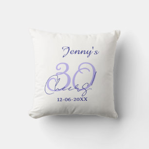 Pastel cheers 30th birthday purple elegant name da cushion