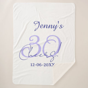 Pastel cheers 30th birthday purple elegant name da sherpa blanket