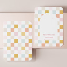 Pastel Chequered Earring Display Card