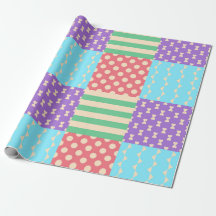 Pastel Chequered Stripe Bow Polkadot Geometric