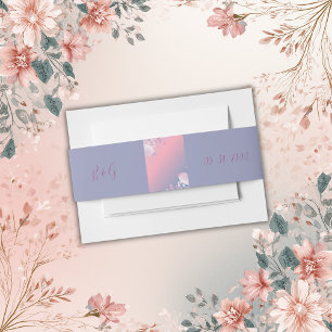 pastel cherry blossom sakura wedding invitation belly band