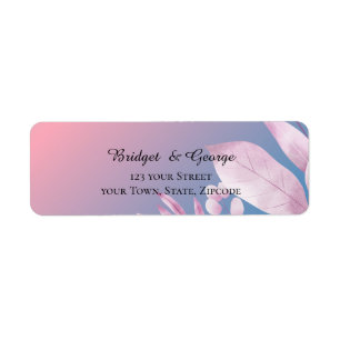 pastel cherry blossom wedding Return Adress Label