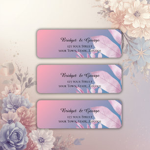 pastel cherry blossom wedding Return Adress Label