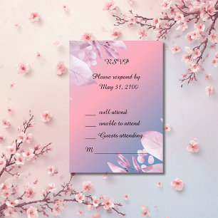 Pastel cherry blossom wedding RSVP Response Card