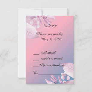Pastel cherry blossom wedding RSVP Response Card