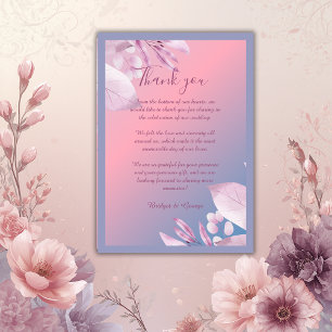 Pastel cherry blossom wedding thank you card