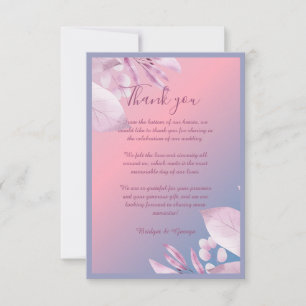 Pastel cherry blossom wedding  thank you card