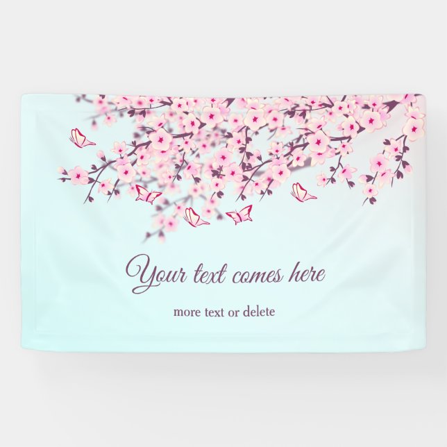 Pastel Cherry Blossoms Banner (Horizontal)