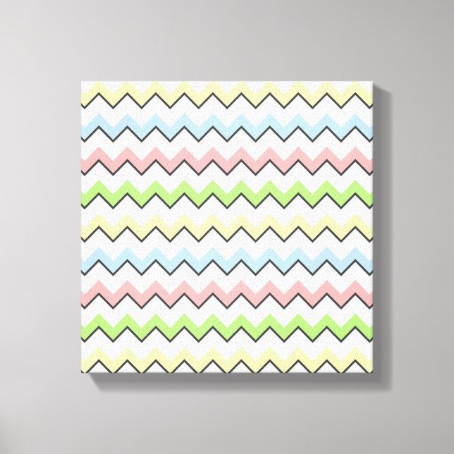 Pastel Chevron-Drop Shadow by Shirley Taylor Canvas Print (Front)
