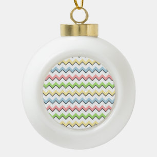 Pastel Chevron-Drop Shadow by Shirley Taylor Ceramic Ball Christmas Ornament