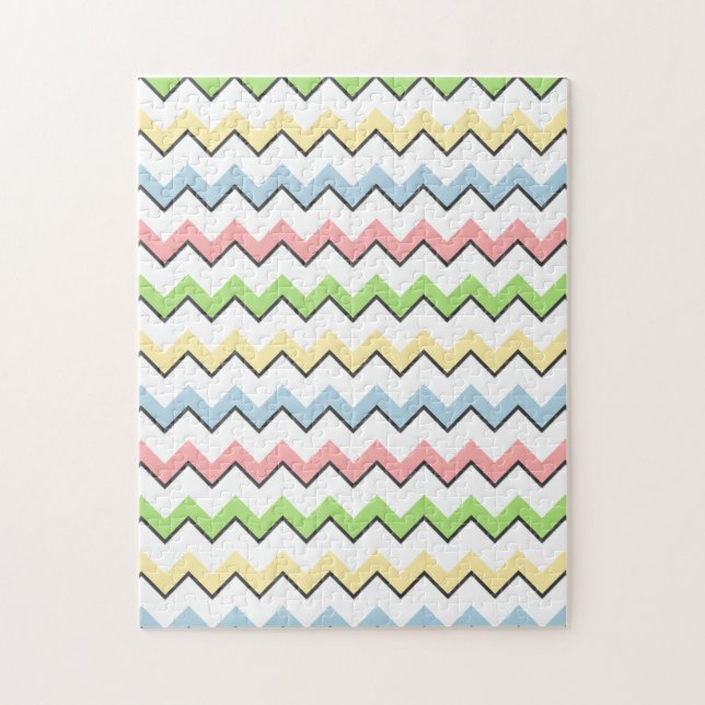 Pastel Chevron-Drop Shadow by Shirley Taylor Jigsaw Puzzle (Vertical)