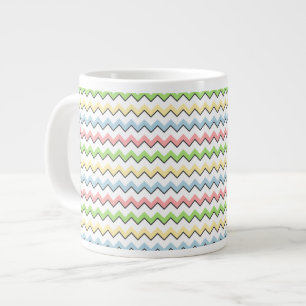 Pastel Chevron-Drop Shadow by Shirley Taylor Large Coffee Mug