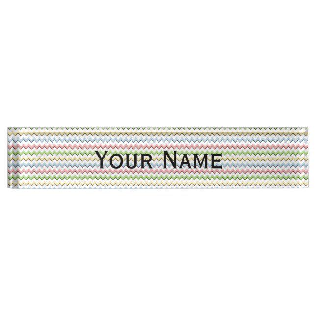 Pastel Chevron-Drop Shadow by Shirley Taylor Nameplate (Front)