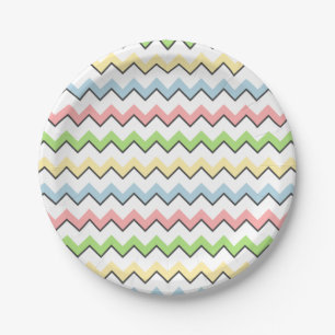 Pastel Chevron-Drop Shadow by Shirley Taylor Paper Plate