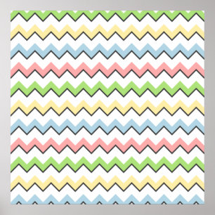 Pastel Chevron-Drop Shadow by Shirley Taylor Poster