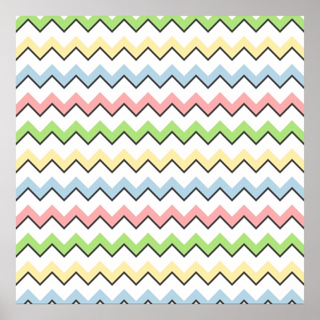 Pastel Chevron-Drop Shadow by Shirley Taylor Poster (Front)