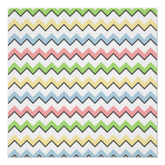 Pastel Chevron-Drop Shadow by Shirley Taylor Poster (Front)