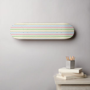 Pastel Chevron-Drop Shadow by Shirley Taylor Skateboard
